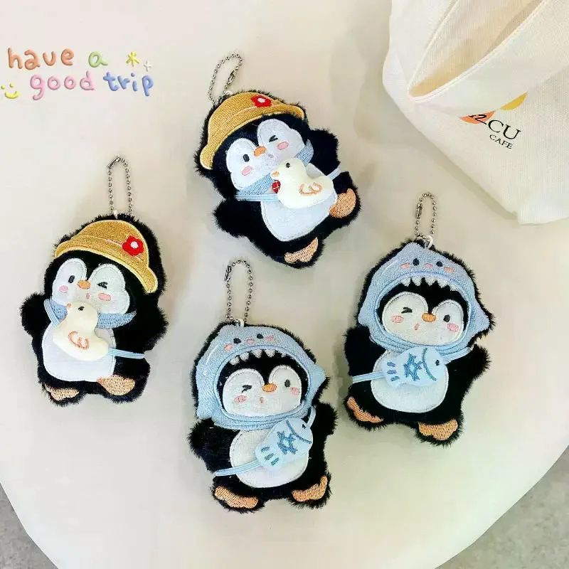 Cute Soft Plush Penguin Keychain, Cartoon Stuffed Doll Pendant for Backpack Decor, Car Key Ring Bag Charm Gift for Students
