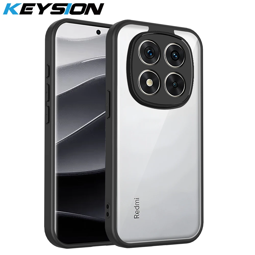 

KEYSION Transparent Phone Case for Redmi Note 15 Pro 4G 15 Pro+5G Silicone+PC Clear Shockproof Phone Cover for Redmi Note 15 5G