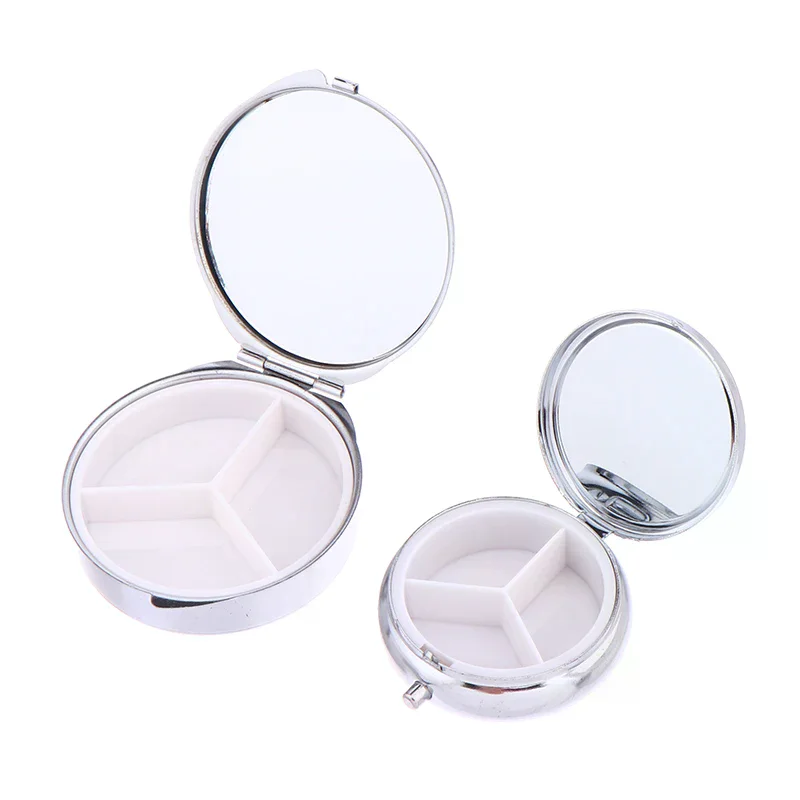 Waterproof Pill Tablet Metal Pill Box Portable Rectangle Round Shape Medicine Case Light-Weight Holder Container Travel Home Use