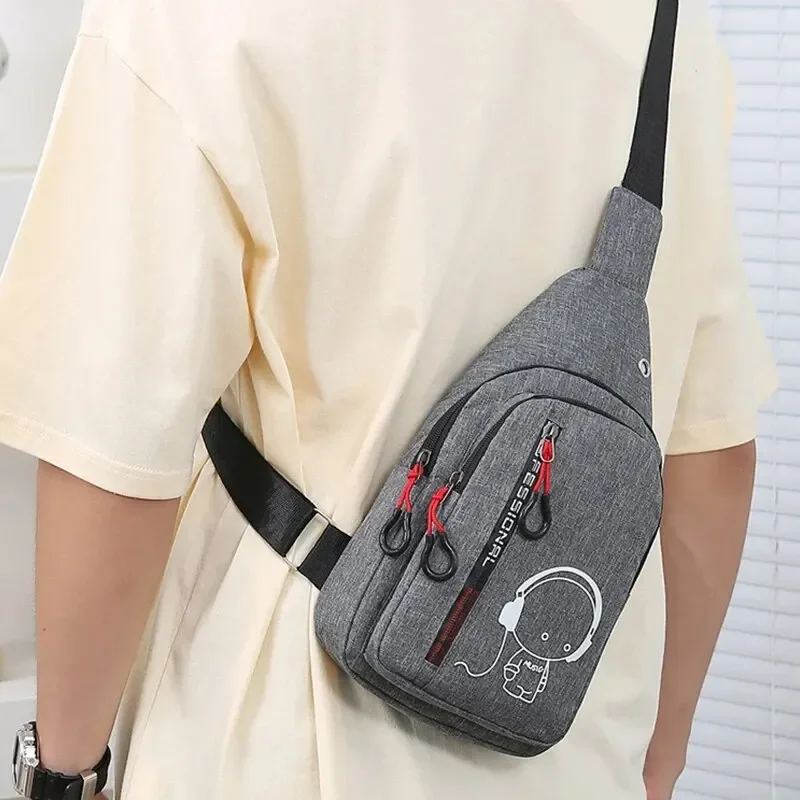 Bolsa tiracolo de um ombro para homens, bolsa peito de grande capacidade, moda esporte ao ar livre e lazer, grande capacidade