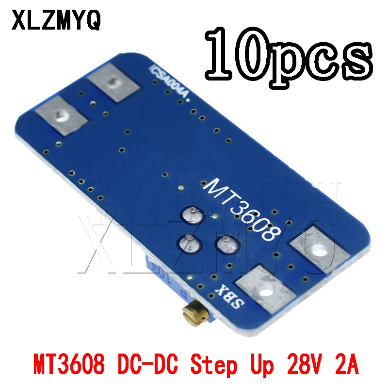 10pcs MT3608 5V 12V 24V 28V DC-DC Step Up Converter Booster Netzteil Modul Boost-Step-up Board MAX ausgang 28V 2A MT-3608