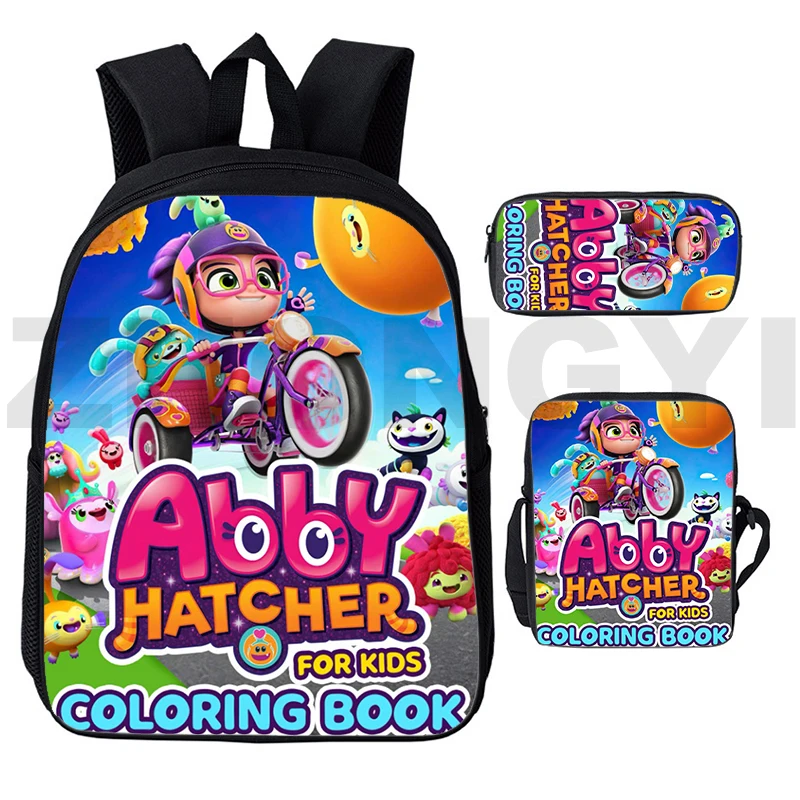 Abby Hatcher Anime Backpack Women Cute Canvas Schoolbags 3 In 1 Laptop Bags Trend Shoulder Bag 3D Abby Hatcher Coloring Bookbag