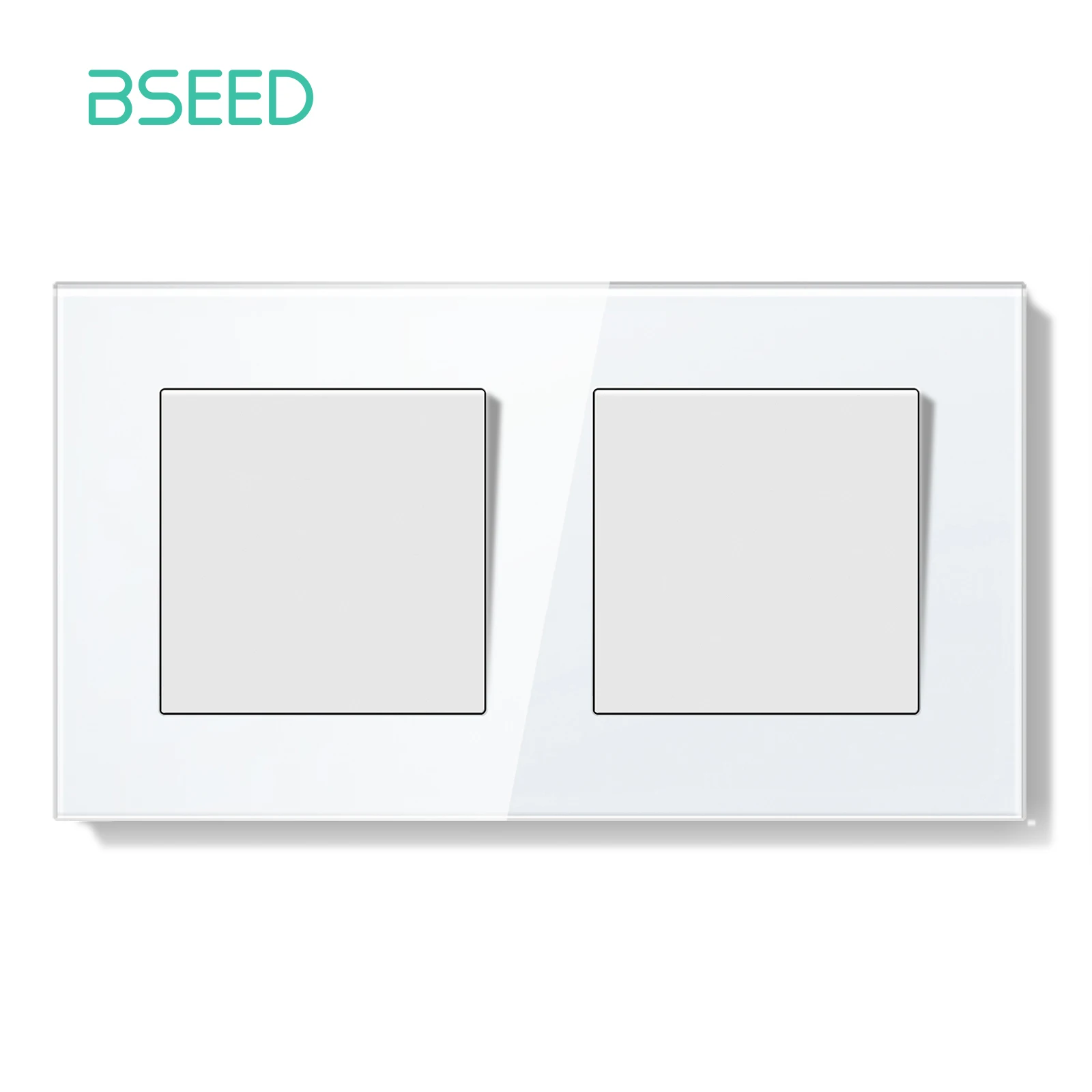 BSEED E-serie mechanische knopschakelaar 1/2Gang 1-weg dubbele lichtschakelaar Drievoudige tuimelschakelaar Glazen paneelschakelaar Aan Uit 250V