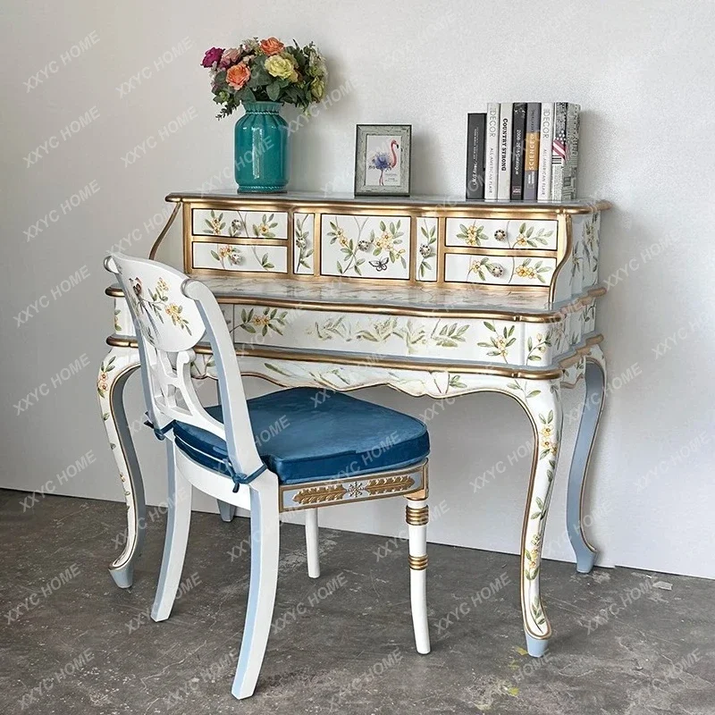 French court style desk American luxury painted imitation piano table dresser