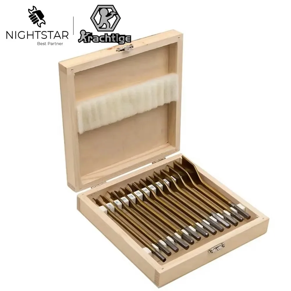13Pcs Titanium Coated Flat Spade Drill Bits Set Krachtige Wooden Cutter 6-35mm 1/4" Hex Shank Wood Box Woodworking view 2
