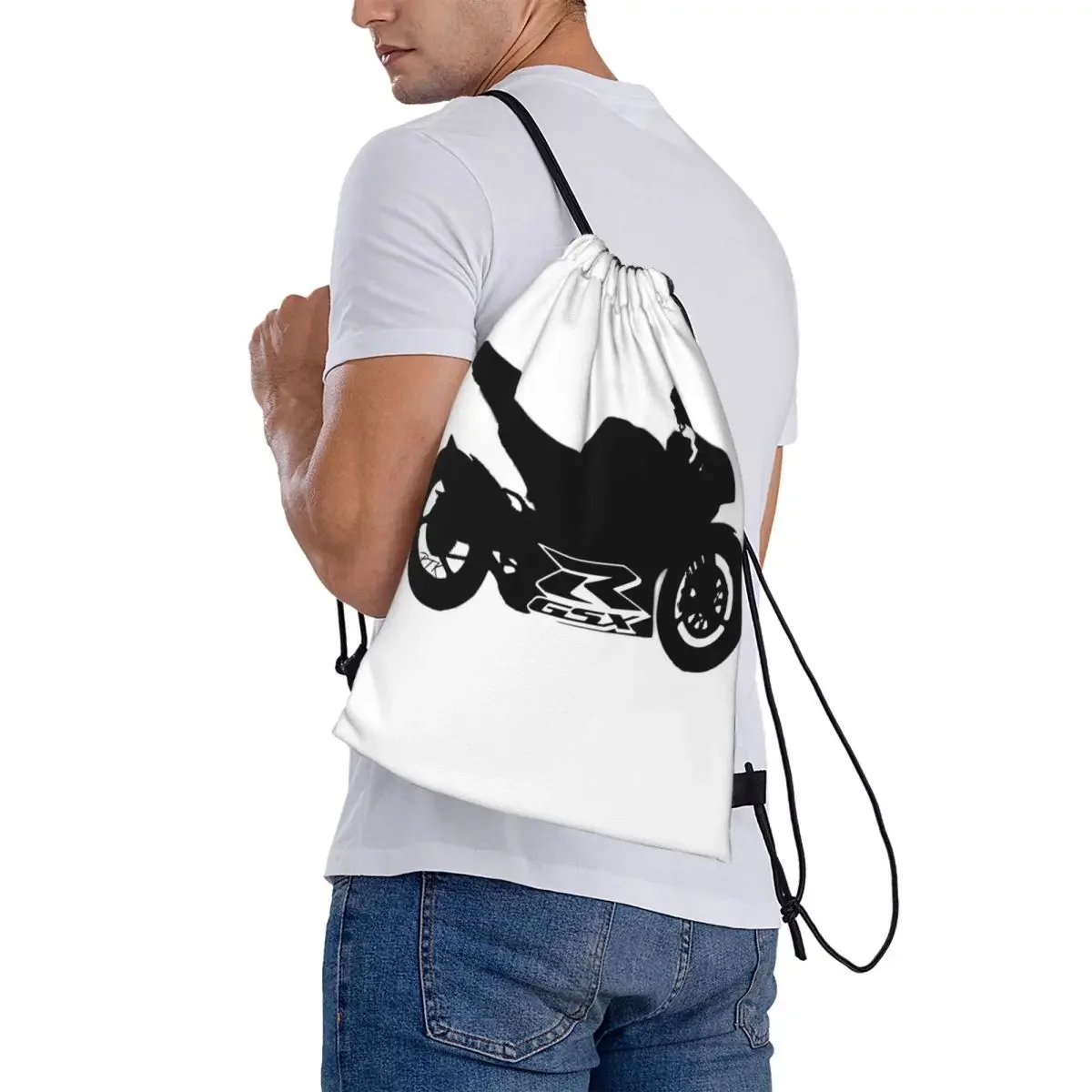 Gsxr Silhouette Rucksäcke Mode tragbare Kordel zug Taschen Kordel zug Bündel Tasche Sporttasche Bücher tasche für Mann Frau Schule