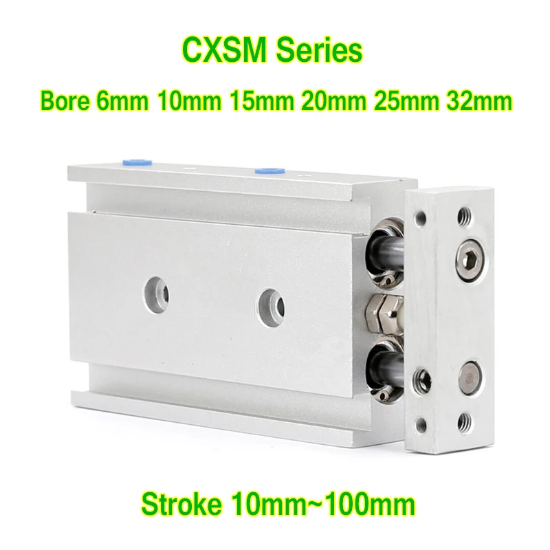 

CXSM Dual Rod Cylinder Pneumatic Air Cylinder Bore CXSM6 CXSM10 CXSM15 CXSM20 CXSM25 CXSM32 Double Axis Guide Compact Cylinder