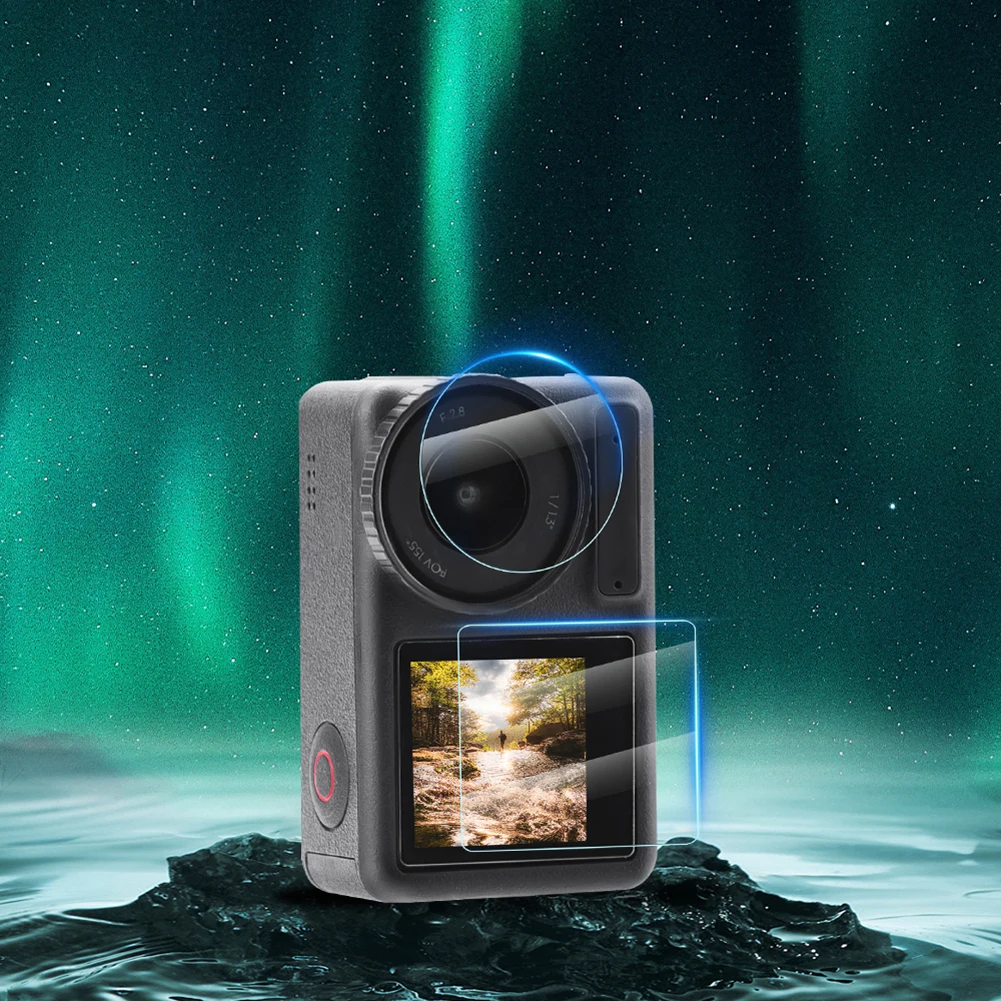 3Pcs Camera Front Back Lens Screen Protector Clear Screen Lens Film Cover for DJI OSMO Action 4 Camera