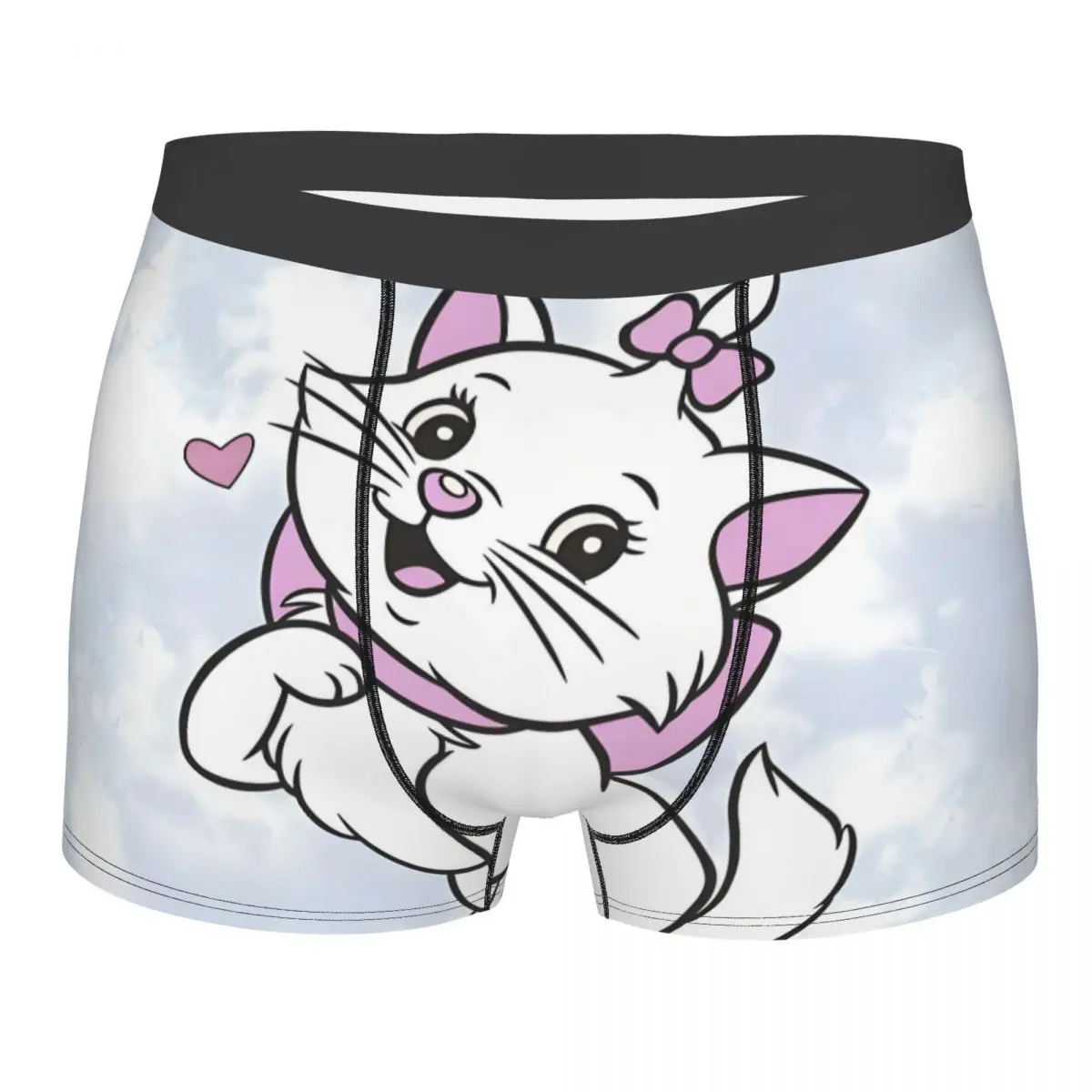 Intimo personalizzato Cartoon Marie Cat Uomo Stampa Archi animali Boxer Pantaloncini Mutandine Slip Mutande morbide