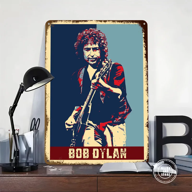 Bob Dylan Musician 3D Printed Texture Poster Personalized Wall Art Retro Metal Tin Signs for Home Decoration Garage Accessories