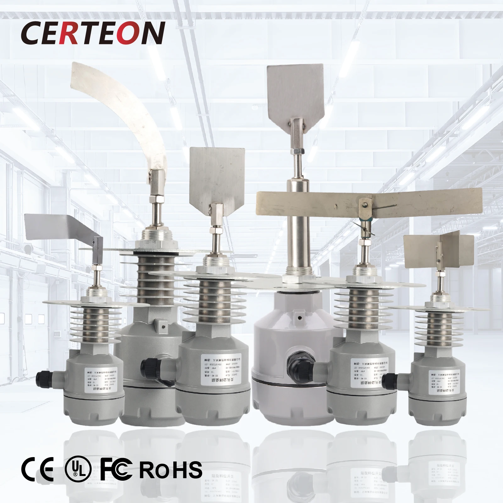 Rotary Paddle Level Switch 24V 110V 220V Powder Hopper Silo Bin Level Sensor Solid Material Bulk Indicator