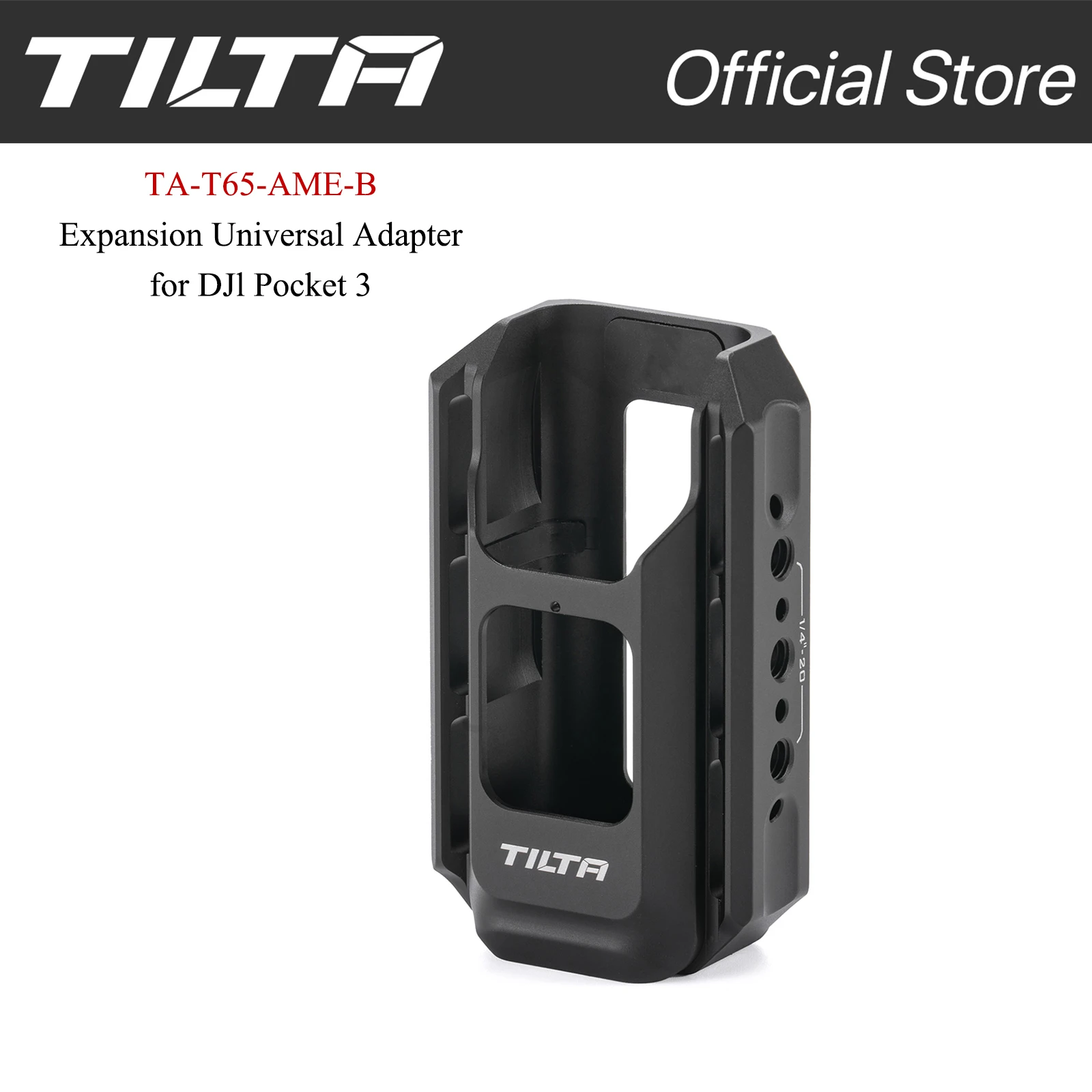 TILTA TA-T65-AME-B  DJI Pocket3 Expansion Universal Adapter Accessory Fixed Base Car Mount Kit Suitable for DJI Pocket3 Bracket