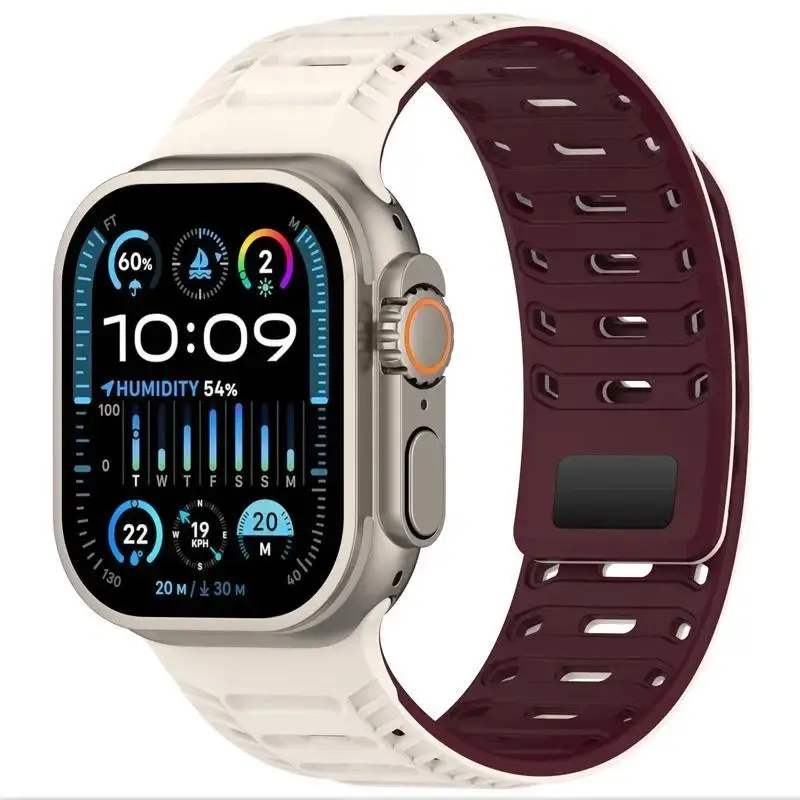 Silikon-Magnetbänder, Schlaufenarmband für Apple Watch 49 mm, 46 mm, 45 mm, 44 mm, 42 mm, für iWatch-Serie 11 10 9 8 7 6 5 4 3 2 SE 3 Ultra 3