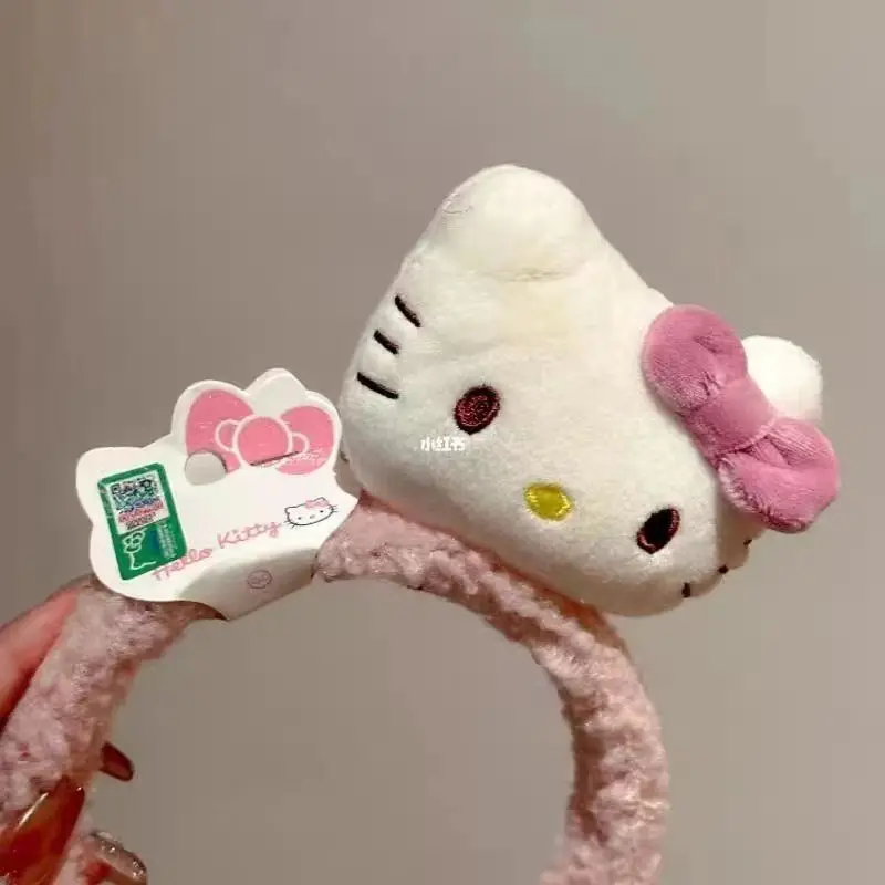 Pink Hellokitty Headband Cute Female Face Wash Headband 2025 Spring Summer Autumn and Winter Princess Style Kt Cat Headwear