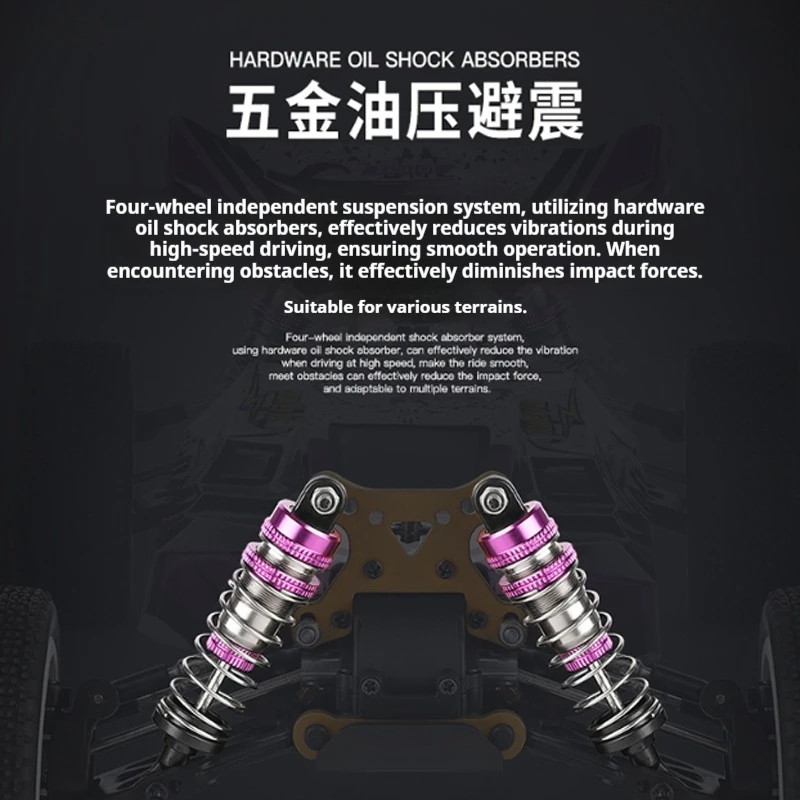 WL New Remote Control Rc Electric Four-Wheel Drive Racing Car Alloy Chassis Remote Control Off-Road Drift High-Speed Car Model