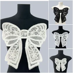 30CM/20CM Bow Knot Collar Flower Fashion Diamond Embroidery Three-dimensional Flower Nail Bead Chest Flower Women