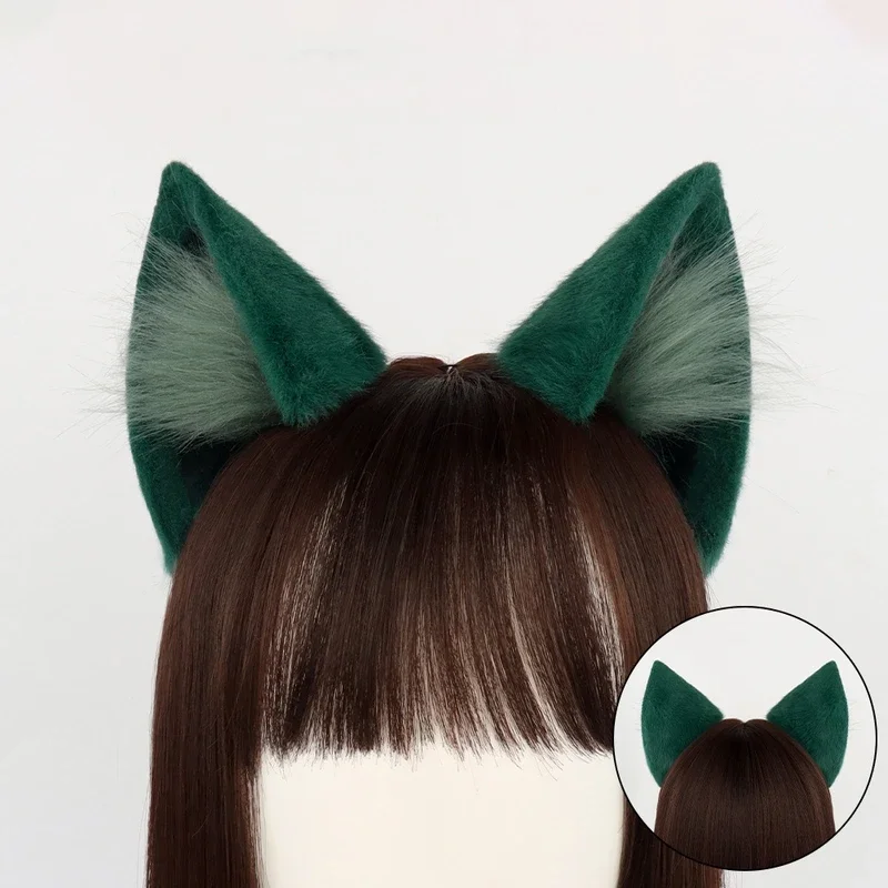 

RT01 Maomao Anime Pharmacist Cute Animal Tail Green Ear Hair Hoop Kusuriya No Hitorigoto Imitation Plush Cat Ear Set Cosplay&Gf1