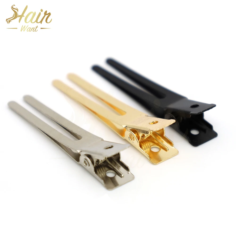 

Hair Want 5PCS Double Prong Clips Curl Setting Hair Clips Metal Alligator Clips Hairpins For Hairdressing Tools