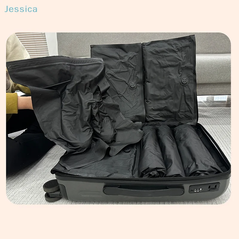♥ حقائب مكنسة يدوية للسفر مقاومة للماء حقيبة ضغط فراغية حقيبة تخزين الأمتعة المحمولة موفر للمساحة