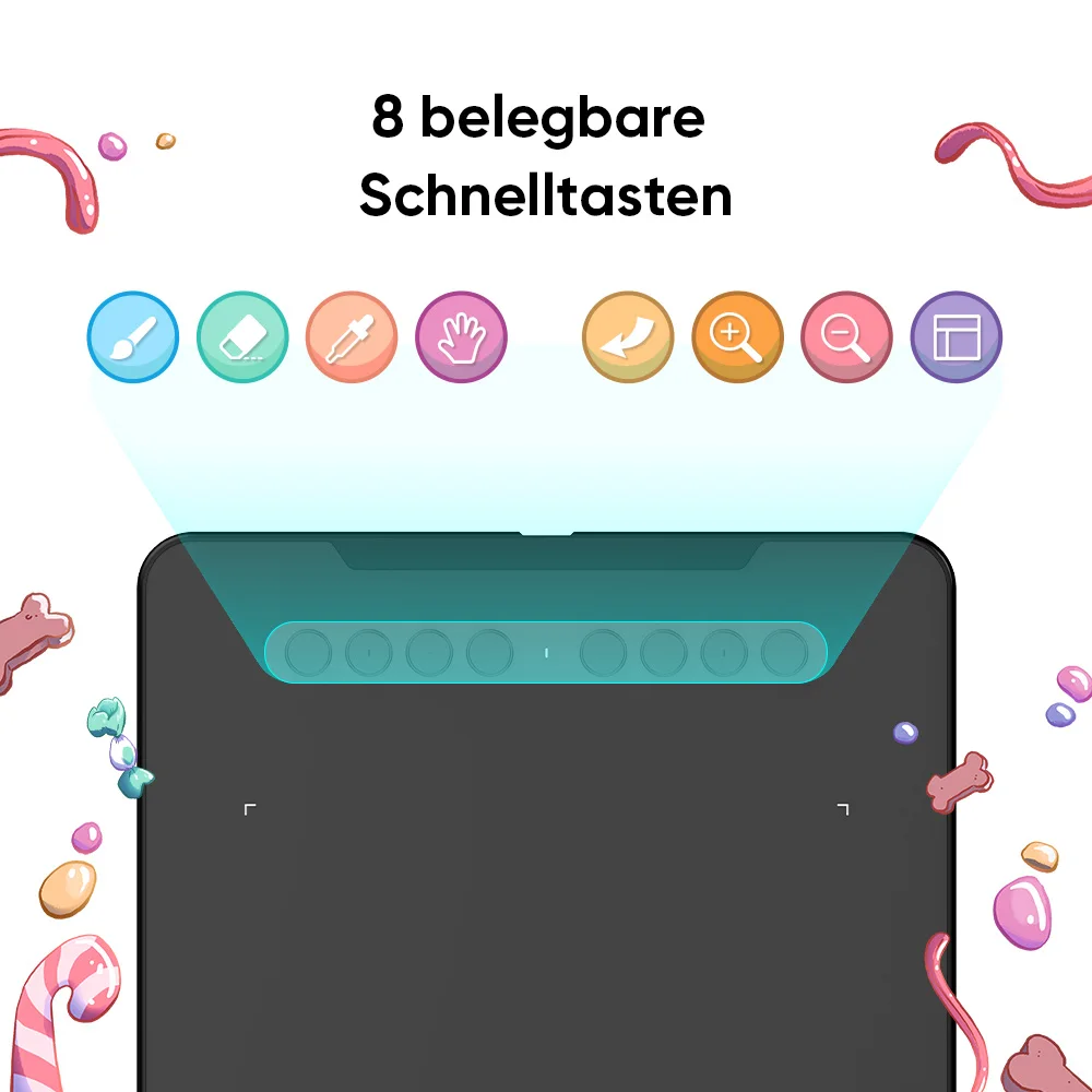 XPPen Deco01V3 Grafiktablett, 10 Zoll, digitales Zeichentablett, 3 Farben, 16384 Stufen, 60 Neigungsstufen, Kunstanimation für Android, Windows, Mac – Detail 4