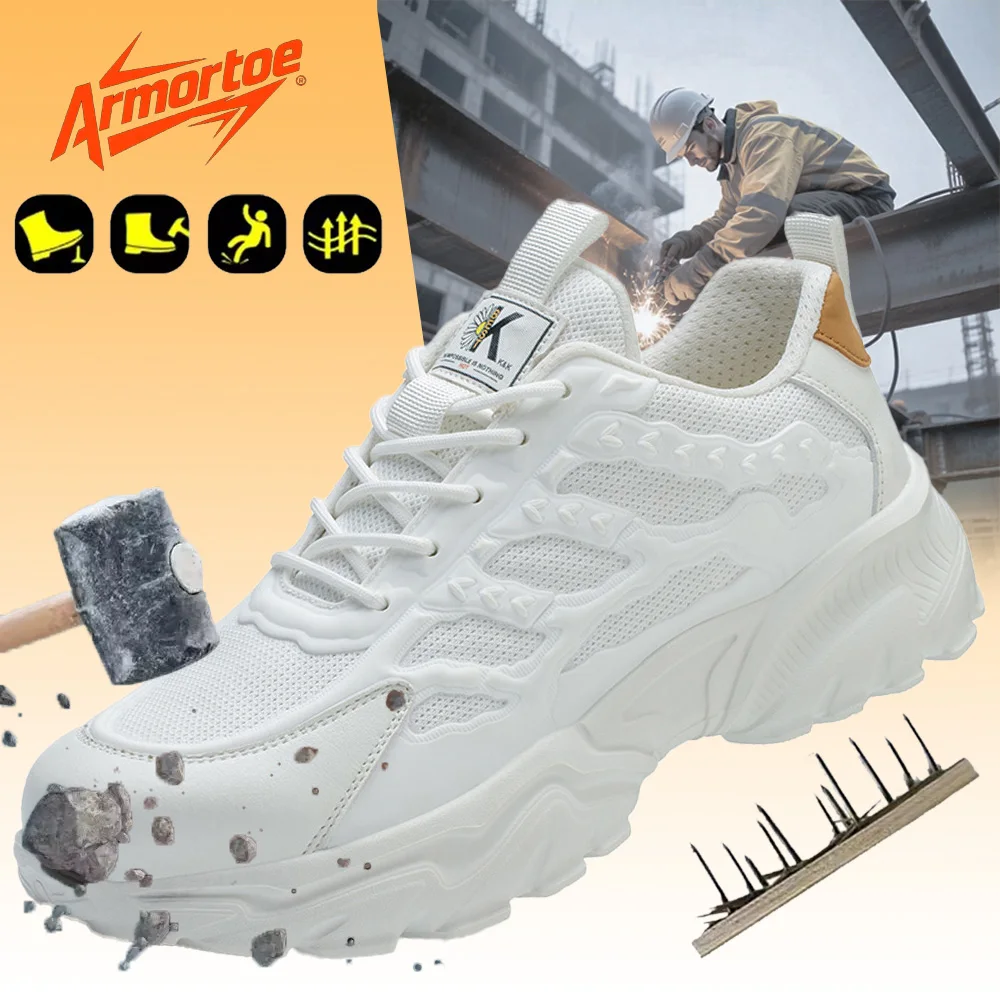 

ArmorToe Men's EVA Sole Safety Shoes Anti-Impact Puncture Proof Lightweight Breathable Work Footwear #Armor2804