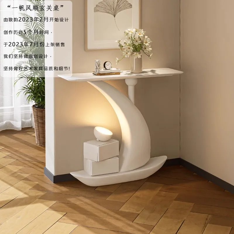 YJQ entrance table light luxury high-end art display stand corridor creative solid wood entrance cabinet