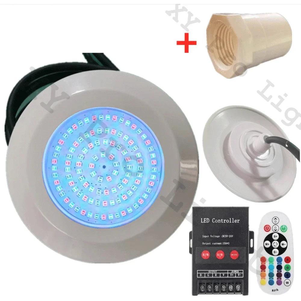 Lampu sorot LED RGB 12W, kontrol aplikasi Bluetooth DC12V lampu bawah air mancur lampu lanskap Piscina Luz