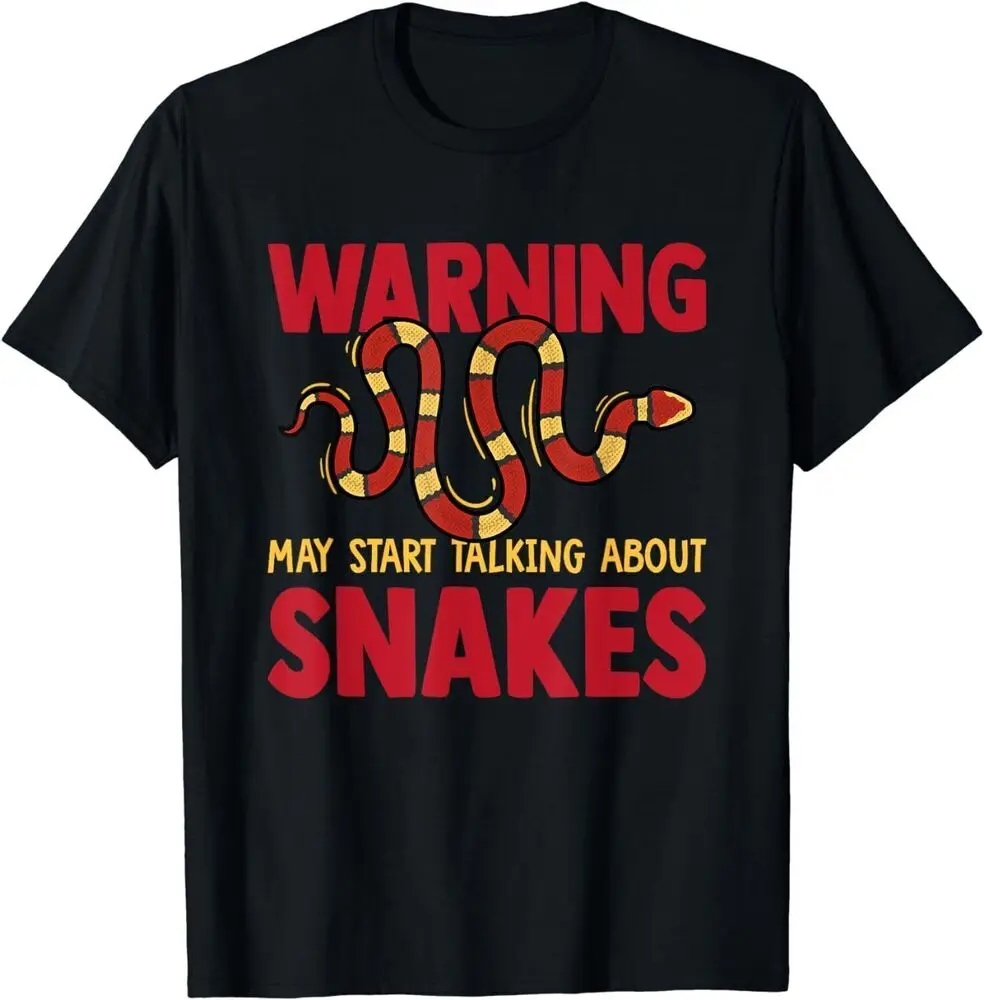 Warning May Start Talking About Snakes - Reptile Serpent Shirt For Men Clothing Women Tees Y2K Tops Unisex Summer