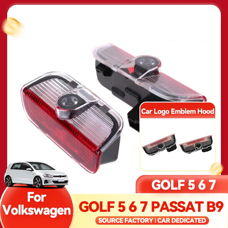 

2026 Горячие вытяжки для ламп VOLKSWAGEN VW 2X светодиодный светильник для проектора, аксессуар для VW серии, украшение для двери автомобиля, свет для гольфа 5 6