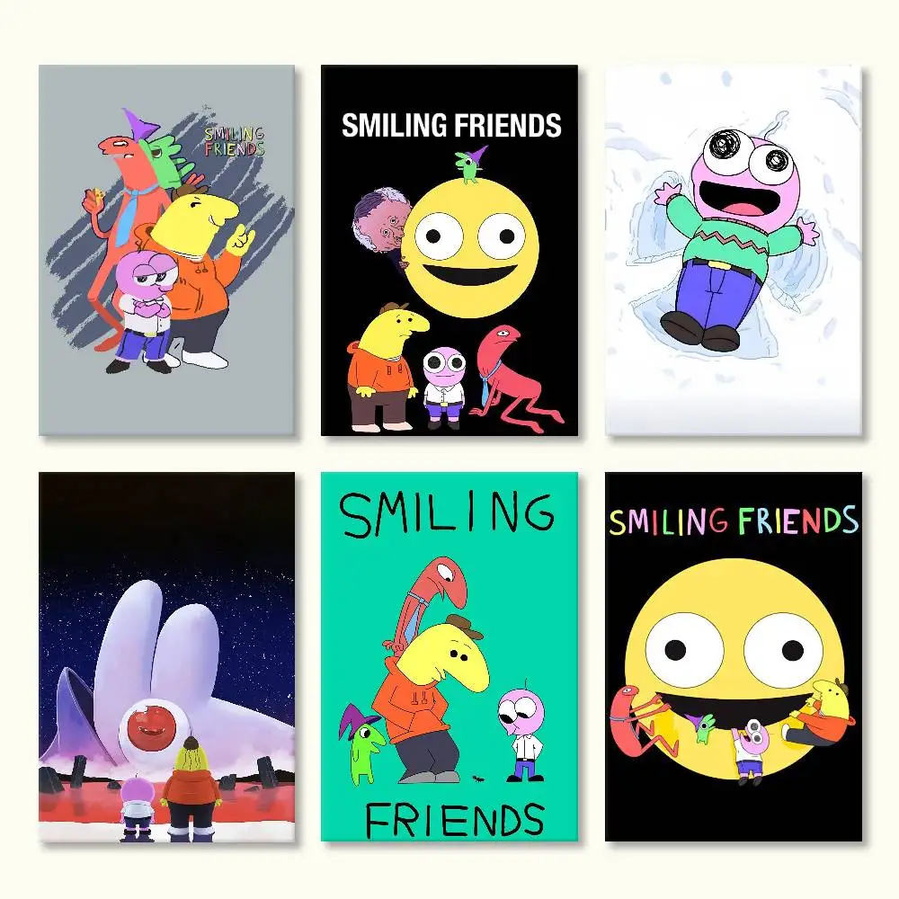

cartoon S-smiling f-Friends Poster HD Self Adhesive Waterproof Wall Art Ideal for Home Office Dorm Gift