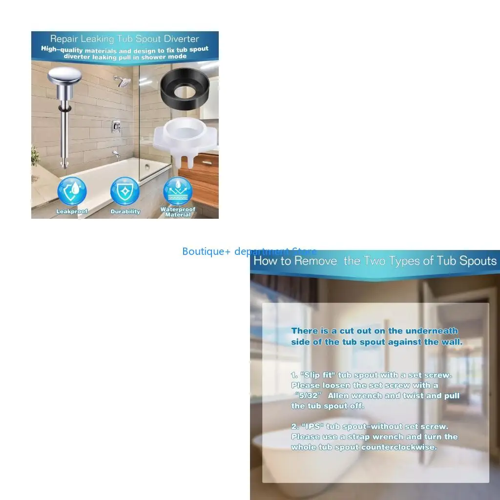 

E1PD Универсальный ремонтный набор переключателя излива для ванны с прочным металлическим стержнем и уплотнительным компонентом,