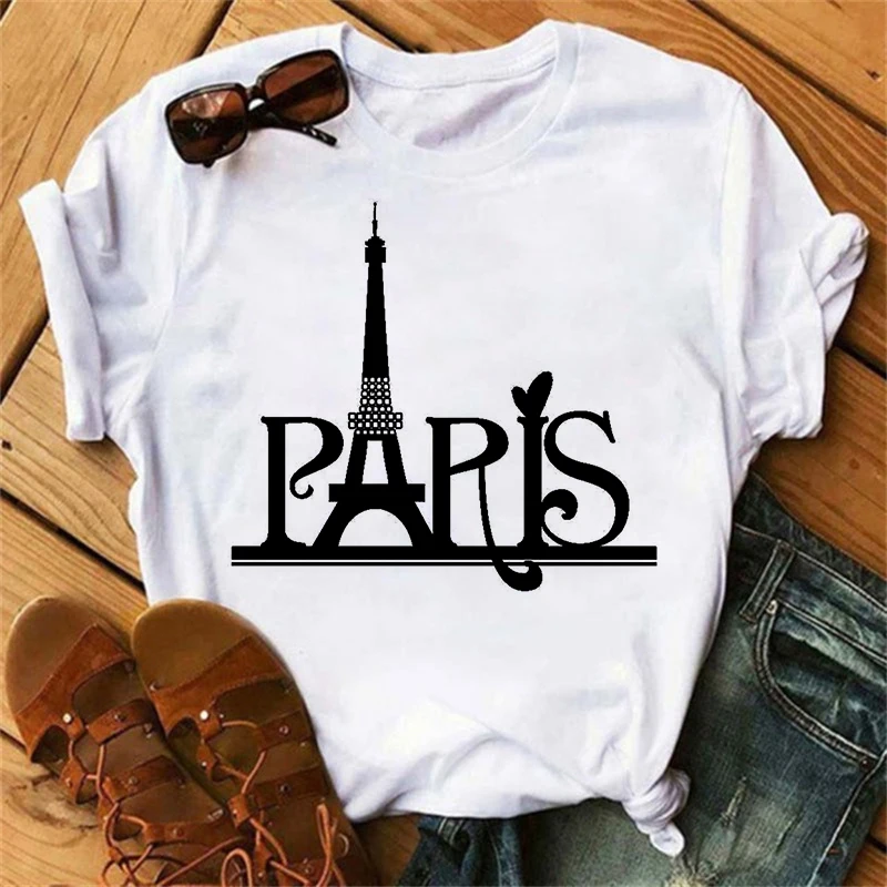 2023 Summer Paris TShirt Women Cotton Letter Print Short Sleeve Fashion Tees Tops Clothes Female Vintage Tee Shirt T-shirts