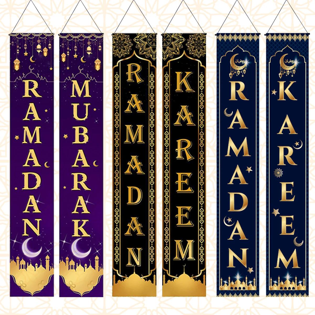 

Ramadan Kareem Door Curtain Eid Mubarak Porch Door Banner For Home Islamic Muslim Party Decor Ramadan Kareem Banner Decorations