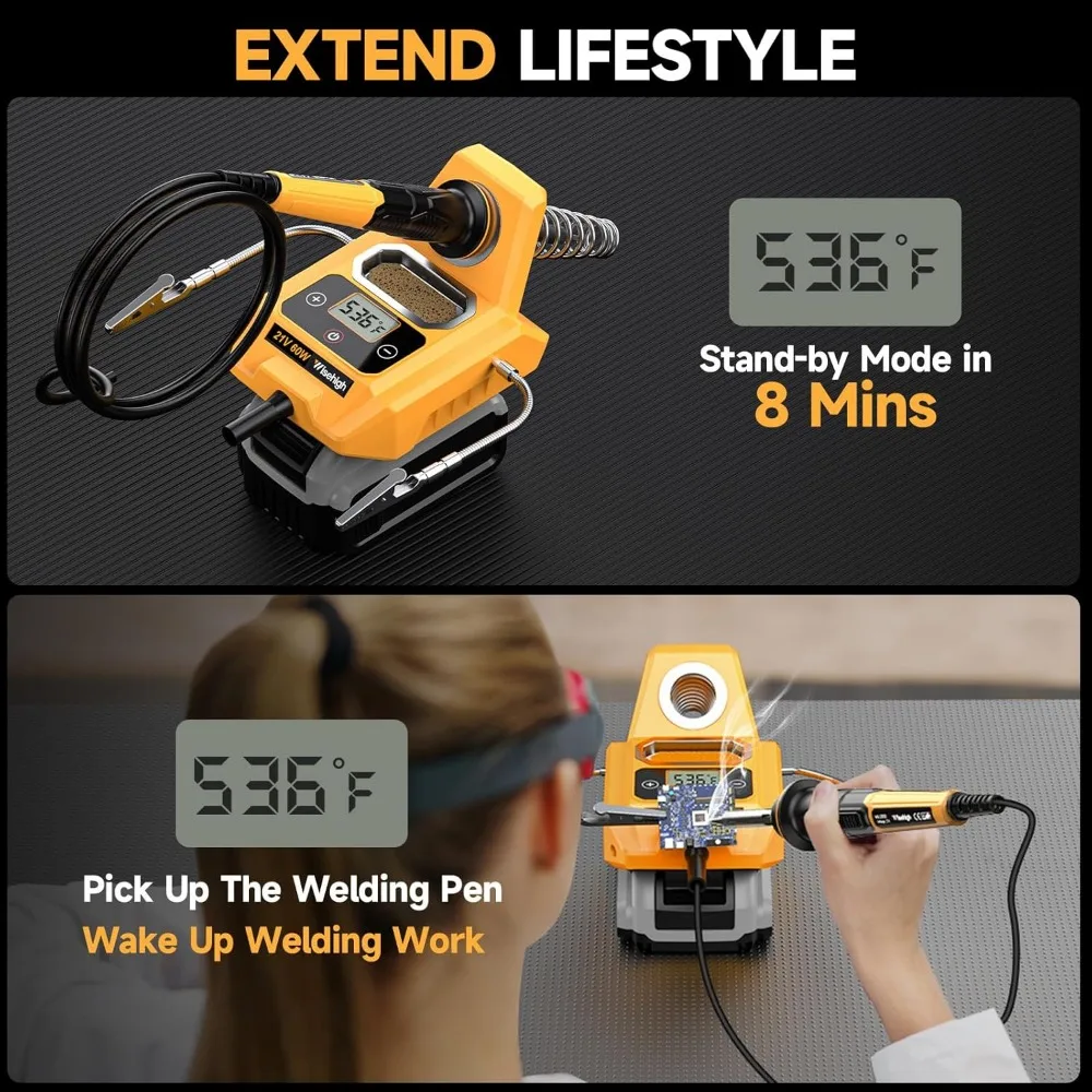 Cordless Soldering Station with Digital LCD Display, Fast Heating for Appliance Repair Tool
