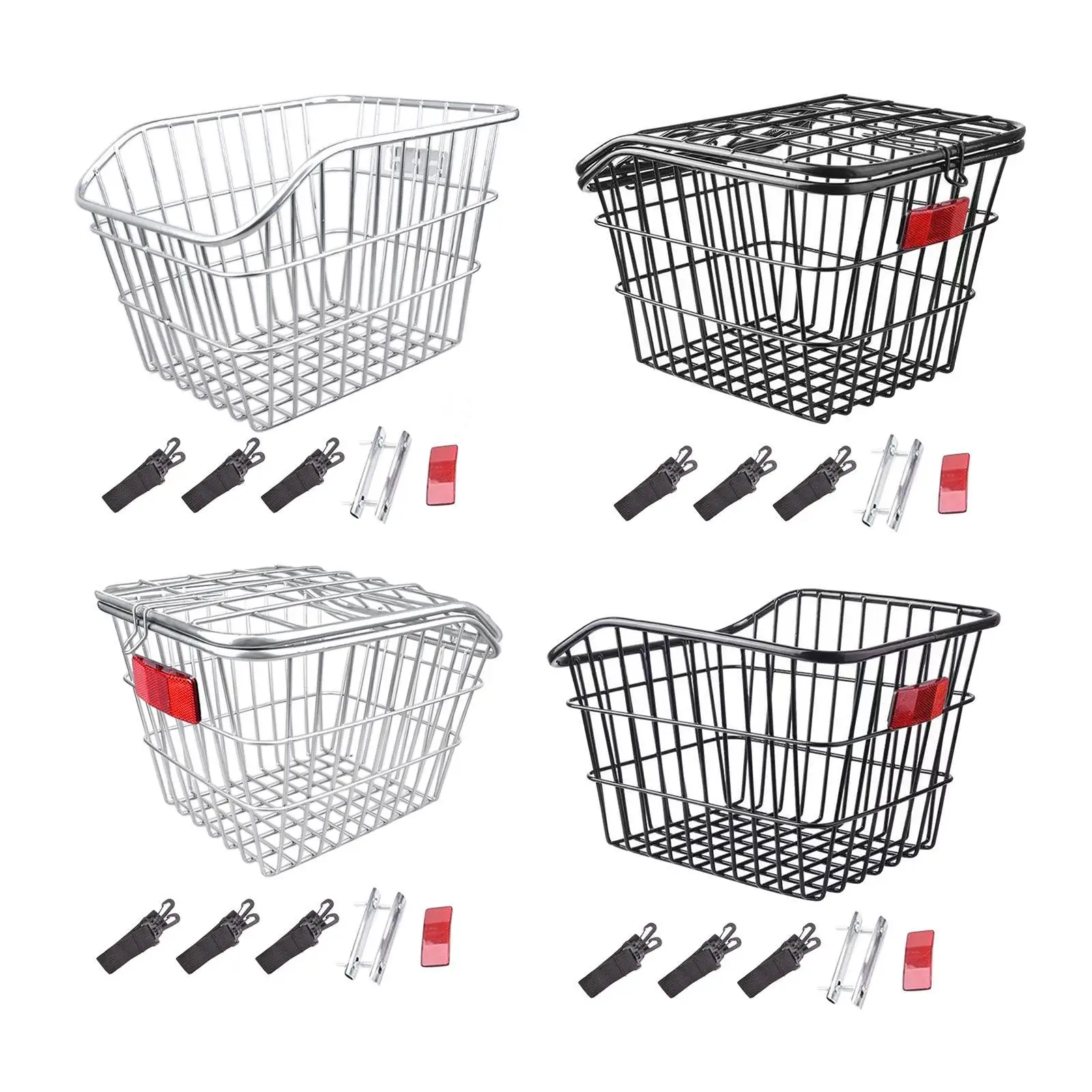 Rear Bike Basket Bicycle Cargo Rack Sturdy Construction Metal Wire Fashion