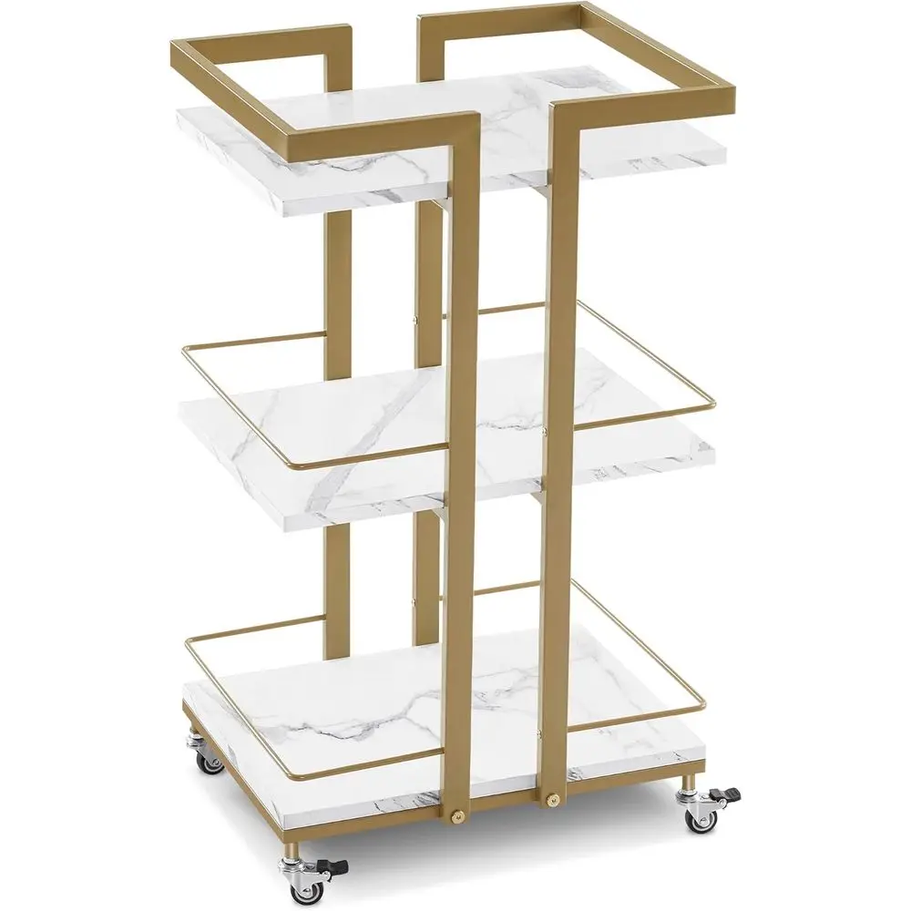 

Белая 3-ярусная металлическая тележка на колесах для парикмахерских, косметологических и маникюрных услуг