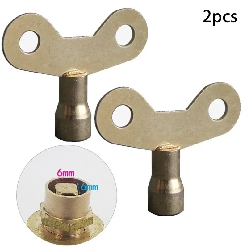 2pcs Kitchen Faucet Keys for Ventilation Air Valve Bathroom Retro Radiator Plumbing Keys Solid Iron Tap Water Switch Handles