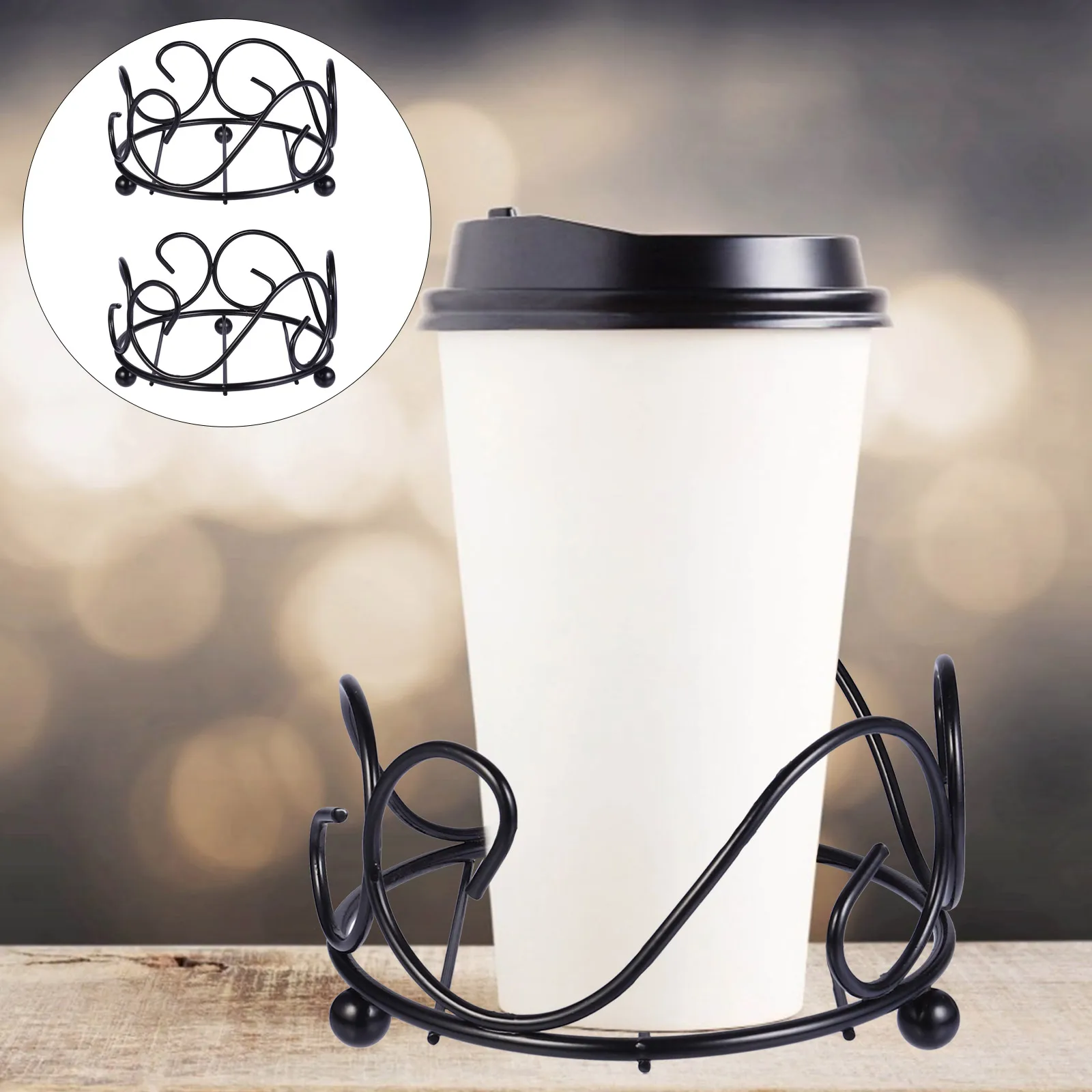 

2PCS Coaster Iron Cup Pad Heat Cup Wrought Iron Coaster Holder Holder Proof Mat Drinking Coasters Home Decor Banquet