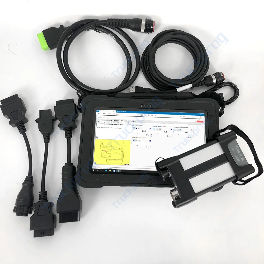 Xplore Tablet Vocom II 88890400 Heavy Duty Truck excavator OBD 2 scanner Cable VOCOM2 Interface SSD Diagnose Diagnostic Tool