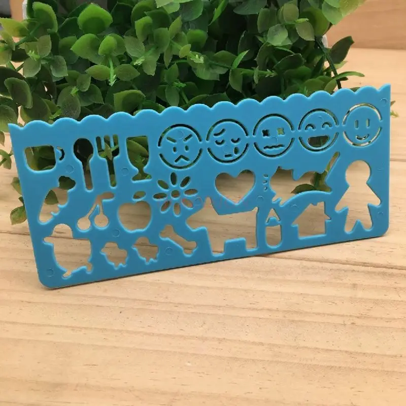 4 peças de desenho de modelo de estudantes do ensino fundamental, régua de jardim de infância, modelo de forma, relatório manuscrito, régua em forma de animal