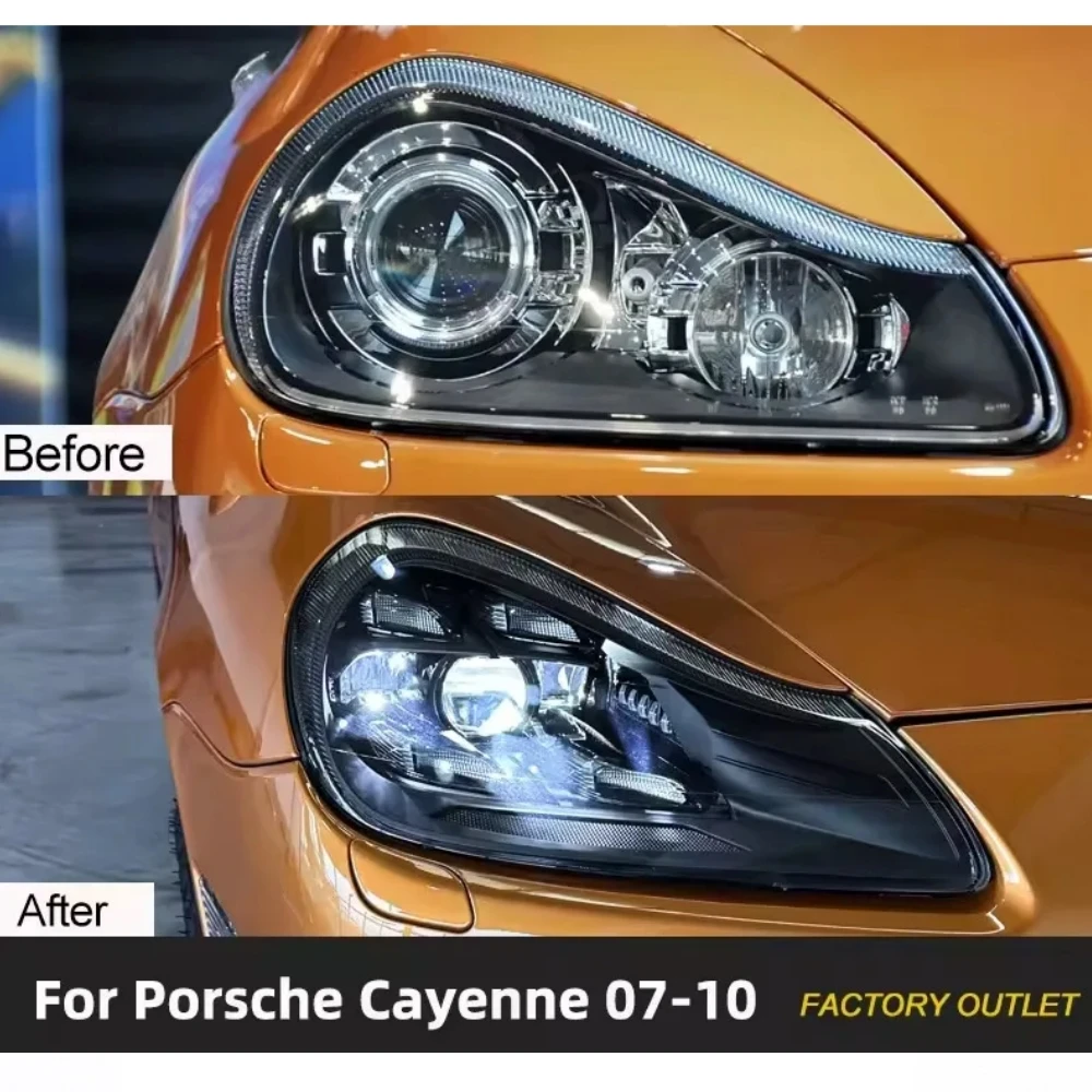 Car Headlight For Porsche Cayenne 957 2007-2010 Upgraded Styling New LED Headlight Dynamic Turn Signal Lamp Car Accessories view 5