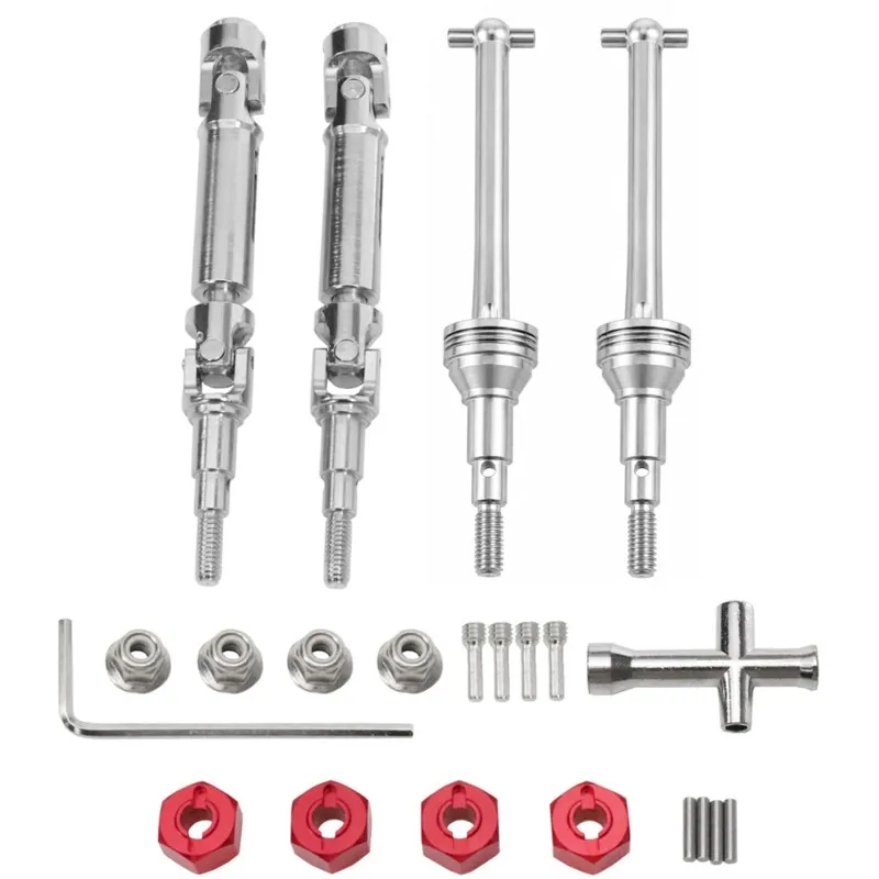 BEDW-For MJX 1/14 Scale 14210 H14BM RC Car Upgrade Parts - Front & Rear CVD Drive Shafts, Couplers, Nuts