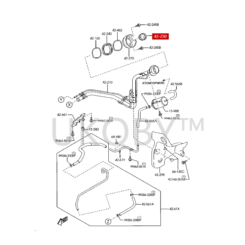 GJ6E42250 Suitable for Ma zd a 6 Pentium Refueling cap, inner cap, fuel tank door lock cap