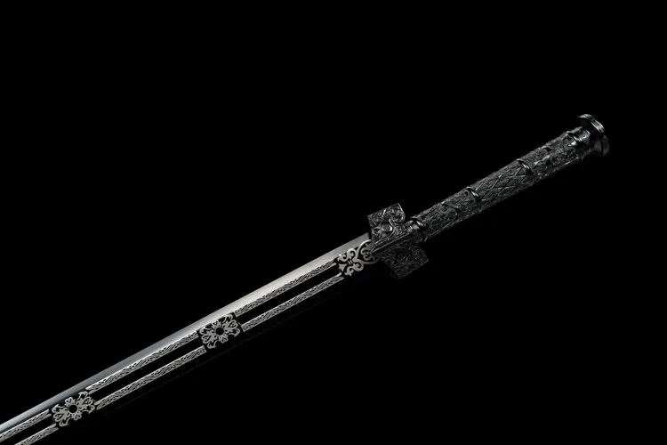 105cm Chinese Han sword Ice soul hollowed out Han sword Medieval real steel sword Free sword sharp weapon Samurai sword