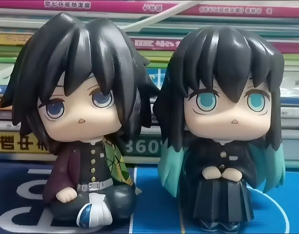 Figur Anime Demon Slayer - Tomioka Giyuu Dan Tokitou Muichirou Patung PVC Kustom Model Boneka Koleksi Mainan untuk Penggemar