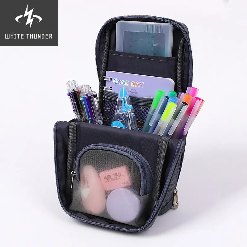 

Оригинальный холщовый чехол большой емкости, чехол для школьной ручки, милый чехол для карандашей, простые искусственные канцелярские принадлежности