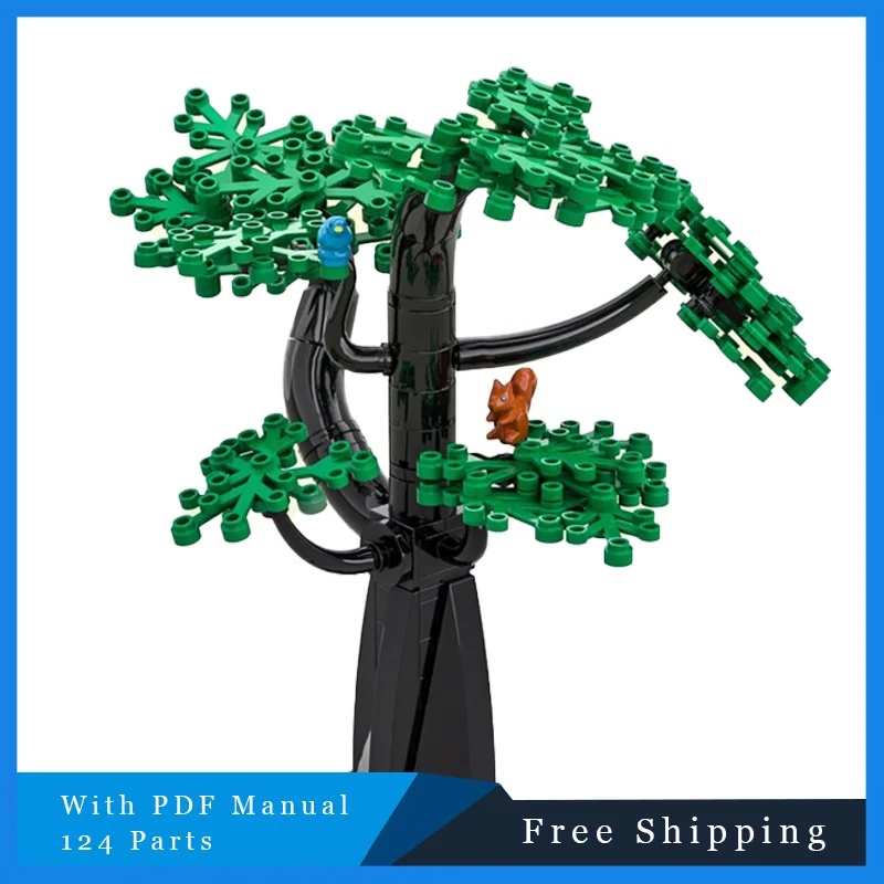 124 قطعة MOC الإبداعية الشهيرة القلعة الرجعية شجرة اللبنات مجموعة الكبار نموذج لتقوم بها بنفسك الطوب ألعاب أطفال مهرجان هدية الكريسماس #4