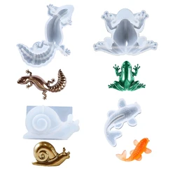 DIY Crystal Epoxy Resin Mold Frog Lizard Snail Small Animal Mold Silicone Molds Casting Molds for DIY Epoxy Resin Mould Crafts