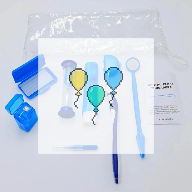 Oral Care Kit Dental Brace Cleaning Kit Protable Travel Patient Ortho Toothbrush Wax Floss Interdental Brush Teeth Straighten