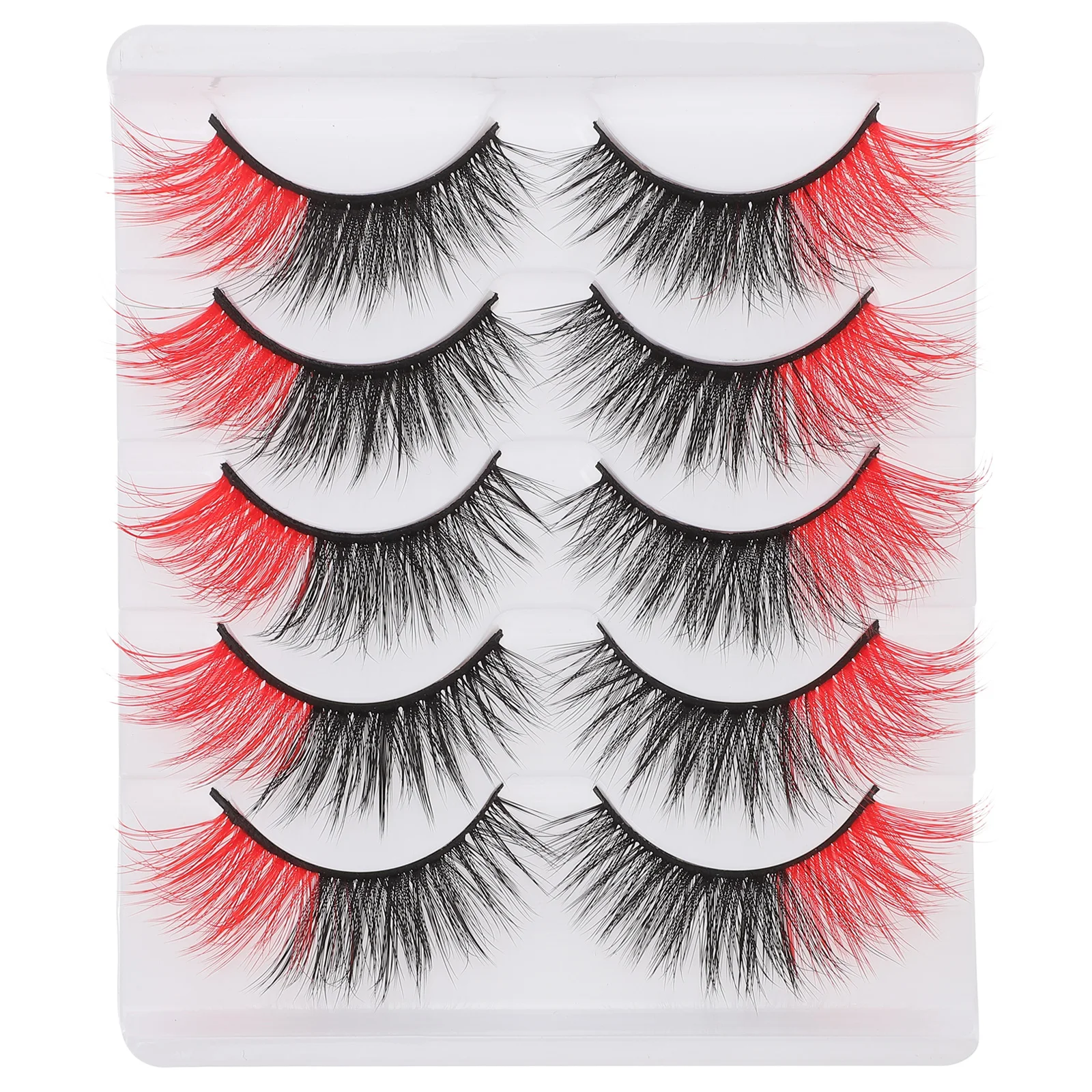 

5 Pairs Artificial Eyelashes Natural Strip Faux False Lash Extensions Lightweight Comfortable Reusable Halloween Makeup